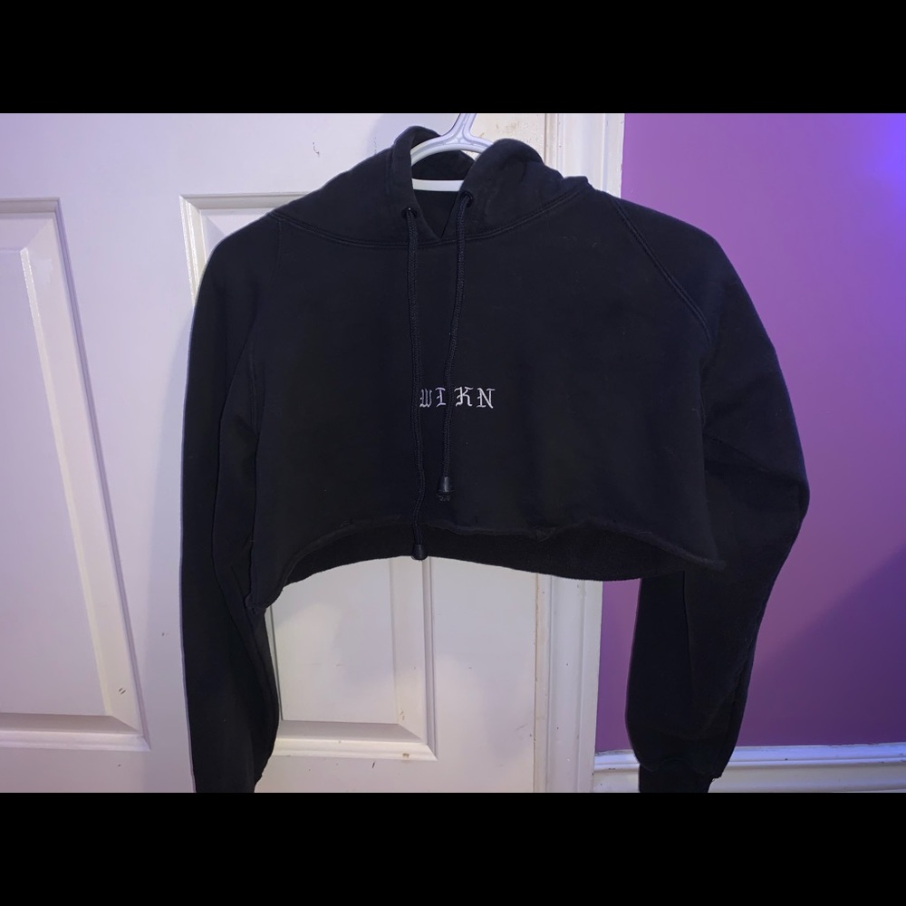Black WLKN crop sweater